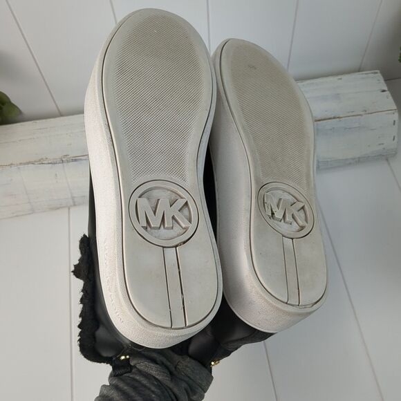 Michael Kors Ashlyn Black Leather Slip-On High Top Sneakers Women's 9.5M - Picture 7 of 9